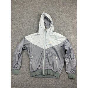 VNTG 90s Nike Jacket Men's Large Gray Windrunner Windbreaker Full Zip Hooded